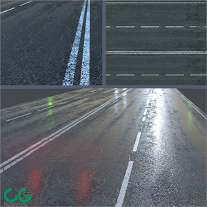 Wet asphalt